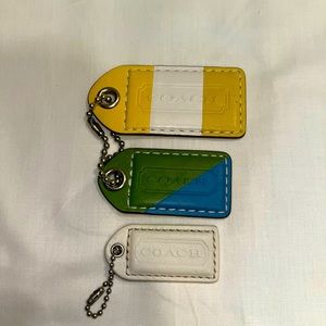 Coach Tags Yellow/White Stripe Green/Blue Strip Cream